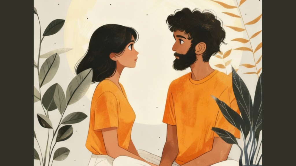 man-and-woman-looking-at-eachother-in-secure-attachment